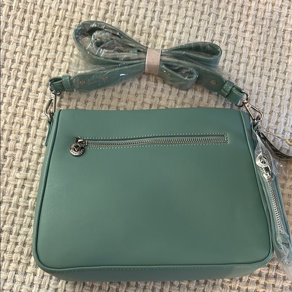 Valentino Orlandi Green Crossbody Bag with Embossed Logo - Picture 6 of 7